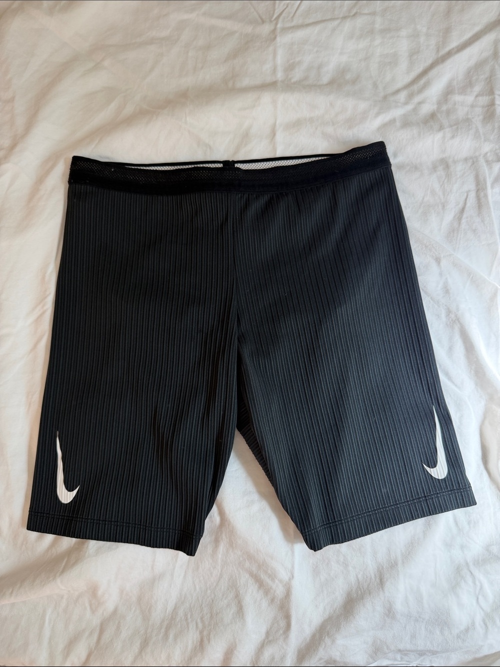 Nike Men’s Black Athletic Compression Shorts with White Swoosh
